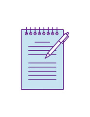 Notepad with pen illustration