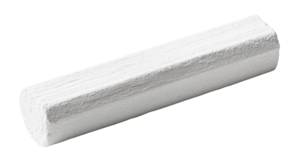 Single piece of white chalkon white background