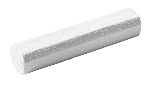 Single piece of white chalkon white background - Powered by Adobe