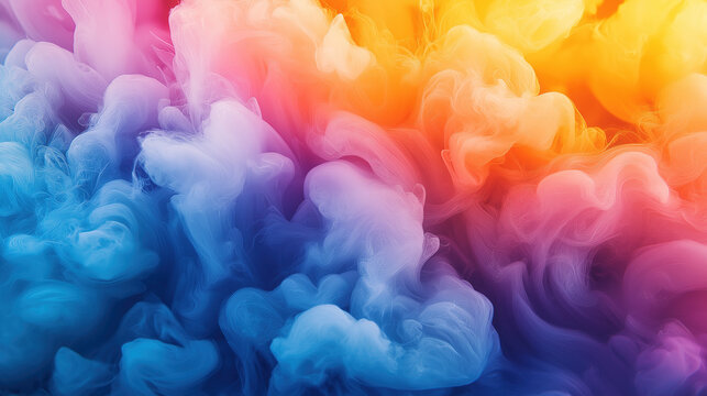 Dreamy gradient abstract smoke background for creative design, web decoration, poster production, and brand promotion, with vibrant and dynamic colors
