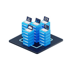 3d isometric data server storage