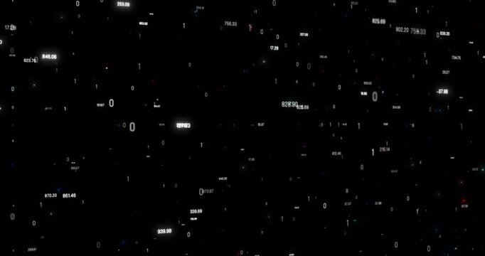 4k Alpha channel. Binary data particles background