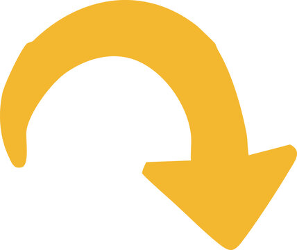 Downward curving arrow pointing left.