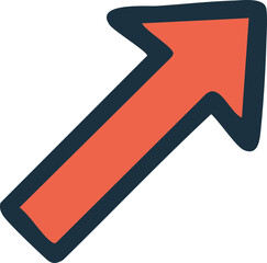 Red arrow pointing diagonally upward.