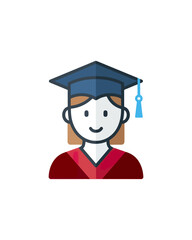 Graduate woman icon