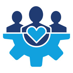 Employee Engagement Flat Blue Icon