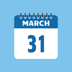 Fototapeta premium march 31 calendar icon Vector page month design