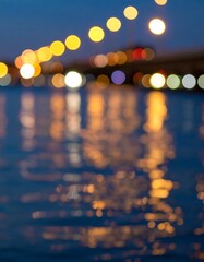 City lights reflecting on water at night (1)