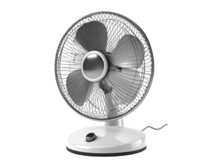 Retro Electric Fan with Wooden Table Elements