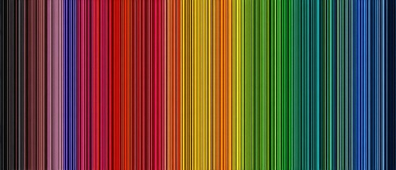 A vibrant spectrum of multicolored parallel vertical lines creates a mesmerizing rainbow gradient transition across the frame beautifully arranged.