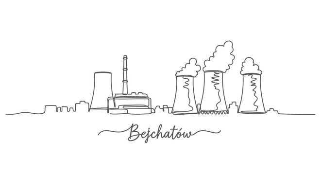 Bechatw Power Station Line Art.