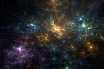 Obraz premium Colorful Starry Space Nebula