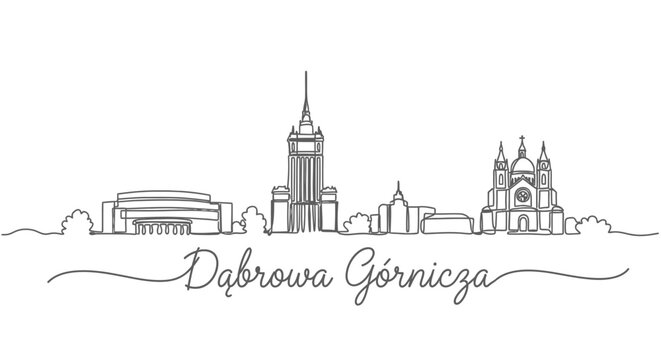 Dabrowa Gornicza Skyline with Poland, and Vector.