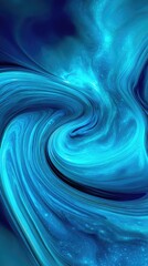 Abstract Digital Design, Blue Swirling Pattern