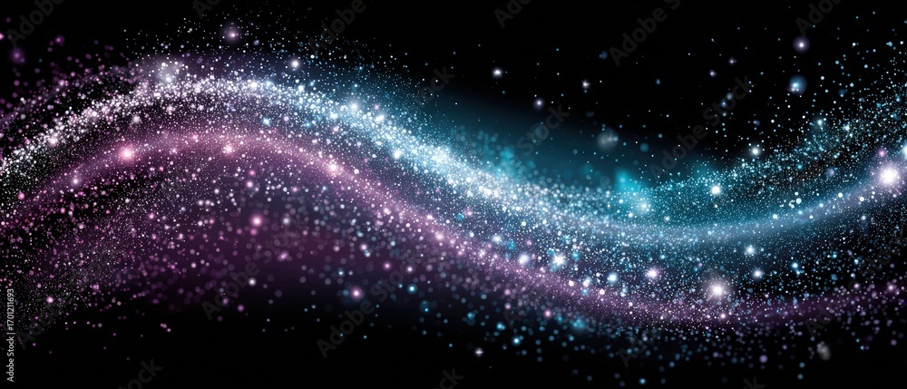 Poster a celestial stream of twinkling stars swirls across the dark expanse creating an ethereal cosmic wav