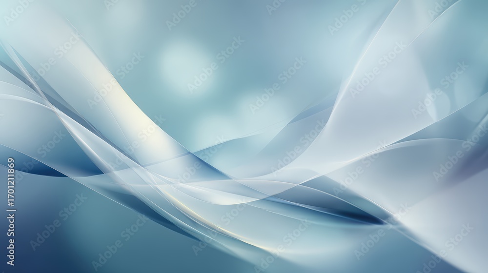 Aufkleber soft flowing abstract blue and white waves create a calming and elegant background design perfect fo