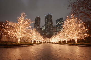 experience magic of christmas night in new york city where ultrabright skyscrapers adorned with dazzling christmas