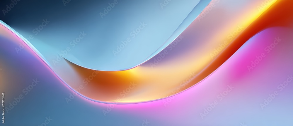 Poster abstract multicolored smooth gradient background features flowing shapes and vibrant hues creating a