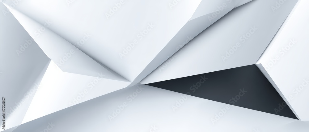 Aufkleber abstract white geometric shapes create a modern and visually dynamic background with a sense of dept