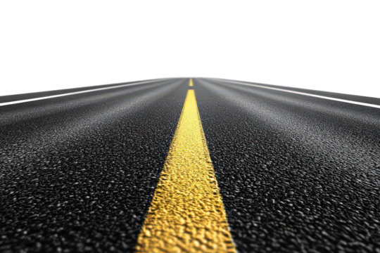 Road with a yellow line down the middle