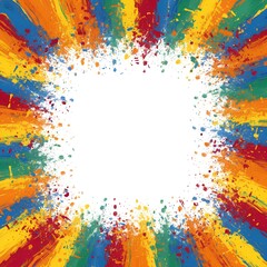 Colorful Paint Splash Frame Vector Illustration