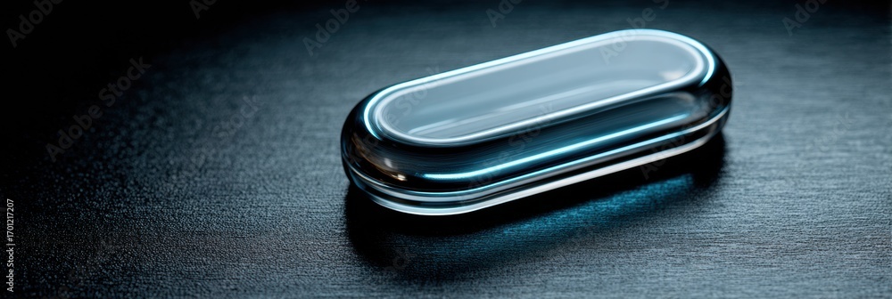 Poster elegant glass object showcasing modern design with soft lighting on a dark background during evening
