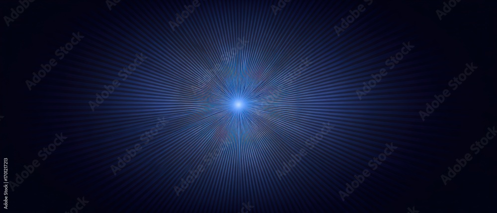 Poster glowing blue light radiates outwards in an abstract pattern, creating a sense of energy and depth ag