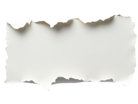 Torn piece of paper with on transparent background
