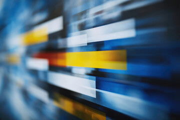 captivating printed advertisement featuring augmented reality elements with blurred white text bars that create