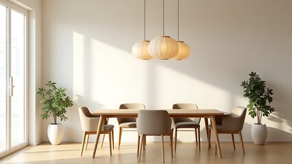 Minimalist Dining Room Design with Modern Furniture and Natural Light