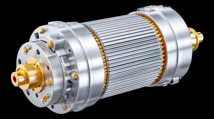 Fototapeta premium Detailed Close-Up of Electric Motor Component with Metallic Finish