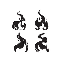 Hand drawn fire solid icon illustration