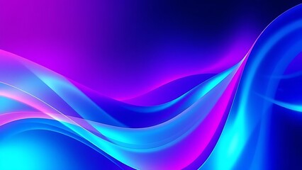 Naklejka premium A mesmerizing display of fluid dynamics featuring glowing streams of purple and blue light that create an ethereal wave pattern on a dark backdrop