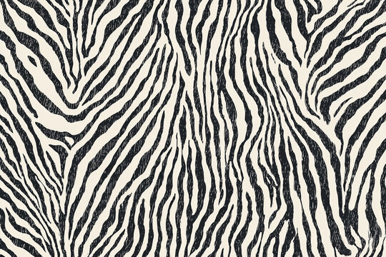 Striking monochrome zebra pattern with dynamic linear motion and contrast - Powered by Adobe
