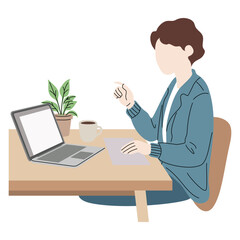 Remote Work Lifestyle with Laptop Home Office Workspace and Modern Online Business Productivity Concept