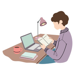 Remote Work Lifestyle with Laptop Home Office Workspace and Modern Online Business Productivity Concept