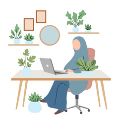 Remote Work Lifestyle with Laptop Home Office Workspace and Modern Online Business Productivity Concept