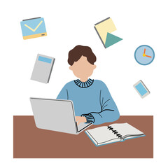 Remote Work Lifestyle with Laptop Home Office Workspace and Modern Online Business Productivity Concept