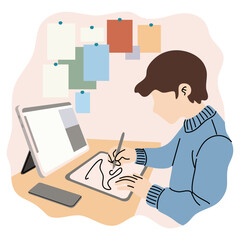 Remote Work Lifestyle with Laptop Home Office Workspace and Modern Online Business Productivity Concept