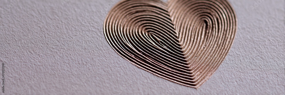 Poster elegant heart design crafted with intricate lines on textured paper, showcasing artistic detail and 