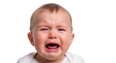 Crying Baby Portrait on White Background abstract illustration design inspired by Crying Baby Portrait