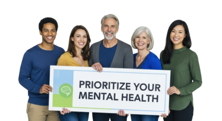 Diverse Group Promoting Mental Health Awareness unique creative artwork concept based on Diverse Group