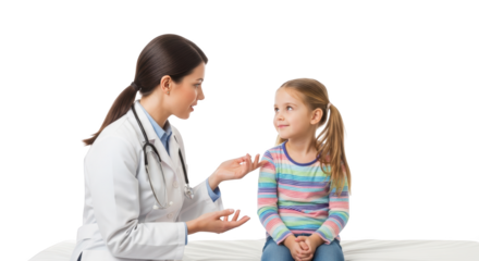 Doctor Consulting with Young Patient abstract illustration design inspired by Doctor Consulting with Young