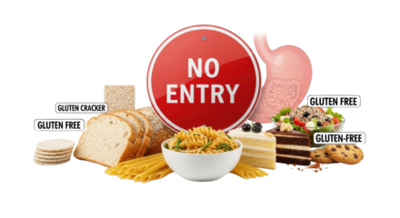 GlutenFree Foods and No Gluten Diet unique creative artwork concept based on GlutenFree Foods