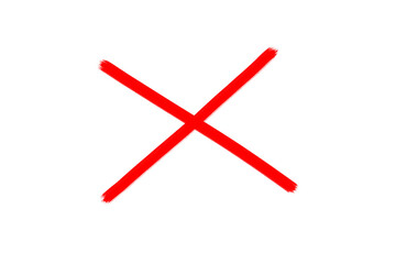 Hand drawn red cross sign isolated on transparent background. Red cross marker icon.