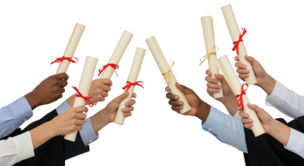 Graduates Holding Diplomas Celebrating Success detailed illustration concept inspired by Graduates Holding Diplomas Celebrating