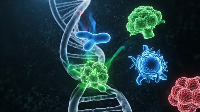 Nutrients Activate Genes, a Glowing DNA Helix Visualization