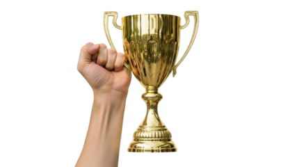 Hand Holding Gold Trophy in Victory detailed illustration concept inspired by Hand Holding Gold