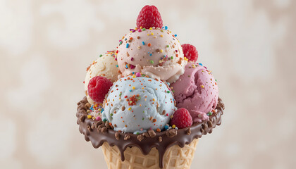 ice cream cone ice cream with chocolate beautiful view and seen beautiful background and wallpaper hd picture