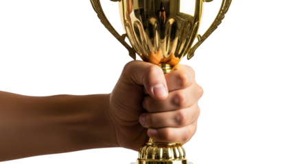 Hand Holding Golden Trophy Winner Celebration detailed illustration concept inspired by Hand Holding Golden